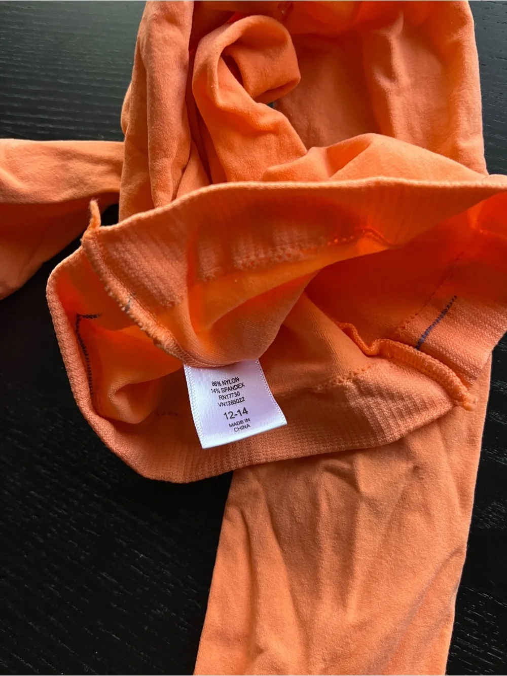 Target Orange Girls Tights Size 12-14 Nylon Spandex Blend